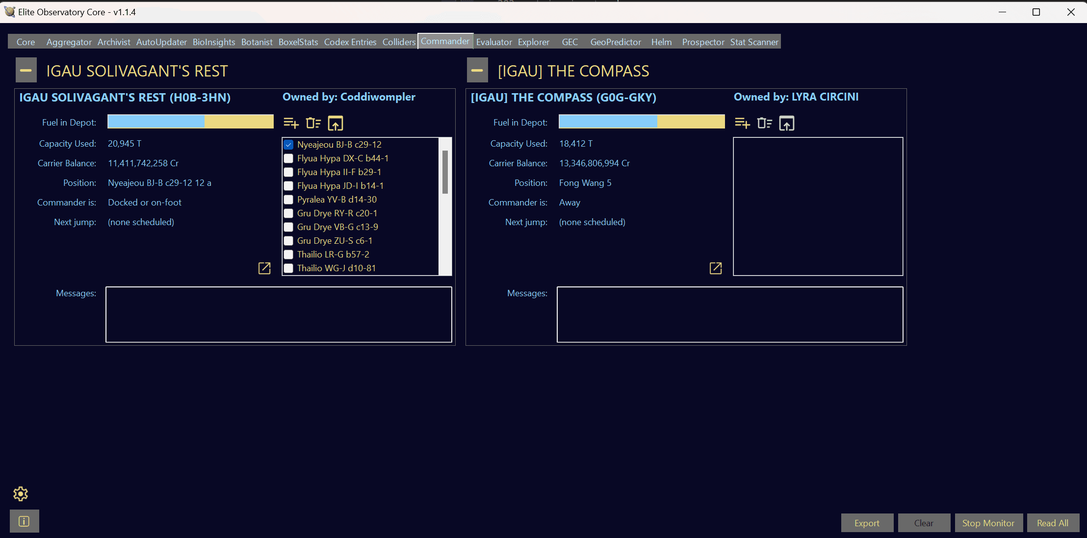 A sample view of Fleet Commander